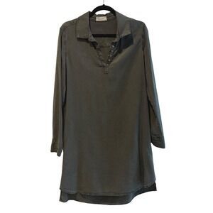 Bella Dahl Womens Grommet A Line Dress Long Sleeve Casual Pockets Size Medium